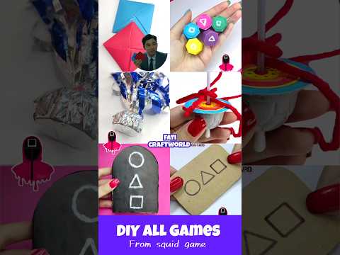 How to make All the DIY games from squid game #shorts #squidgame #diy #craft #challenge