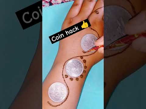 coin 🪙 mehandi hack।।सिक्के से बनाए सुंदर मेहंदी डिजाइन।।#mehndi #shorts#henna #coinmehandi#hacks