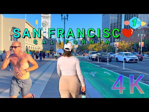 San Francisco Ferry Building to Alcatraz Tours Part 1/2 California USA 4K-UHD