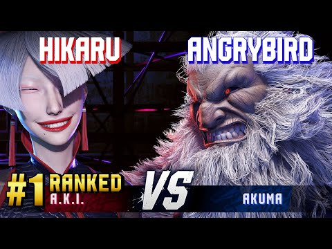 SF6 ▰ HIKARU (#1 Ranked A.K.I.) vs ANGRYBIRD (Akuma) ▰ High Level Gameplay