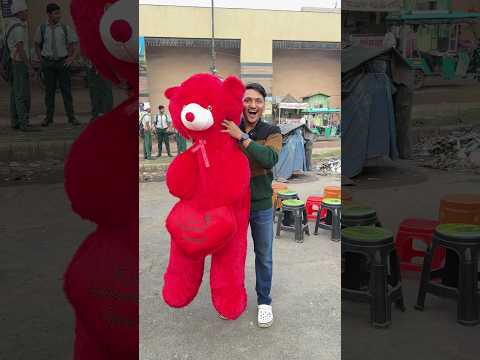 Surprising People with 5 Feet Teddy Bear! 😍 #shorts #vlog