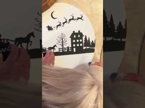 Goodwill Christmas Silhouette Clock Upcycle