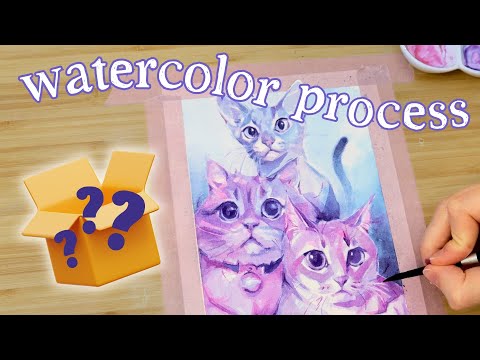 Random Art supply Challenge | My Watercolor Process!