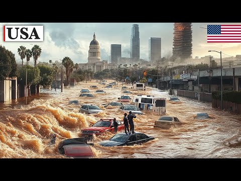 Another Tragedy In America Today! Massive Flooding Hits Key California, Submerging Cars And Roads!