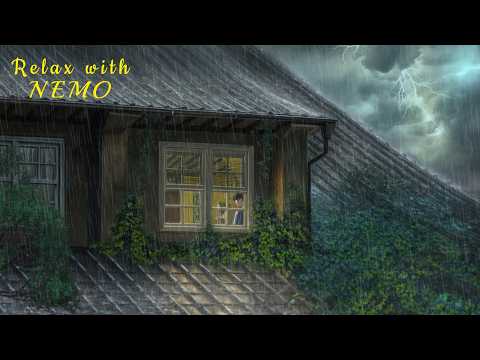 Secret World of Arrietty - Studio Ghibli Ambience | Thunderstorm with Rain on Roof Sounds for Sleep