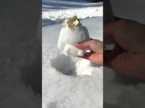 Cinnamoroll Sundae? #satisfying #snow #diy #nature #winter #cinnamoroll #sanrio #craft #viral #asmr