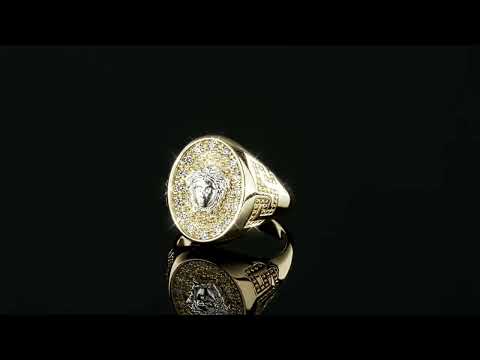 Medusa Ring - 14k Gold Vermeil 925 Silver - CZ Stones