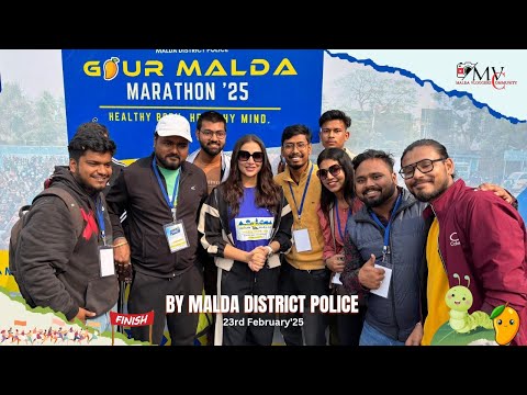 Gour Malda Marathon'25🏃🏻‍♀️ Organised by Malda District Police 👮🏻‍♀️ Subhashree Ganguly on stage 🔥