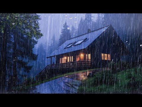 Gentle Night RAIN - Rain Sounds For Sleeping - Thunderstorm Sounds, Relax, STUDY, Relax, ASMR