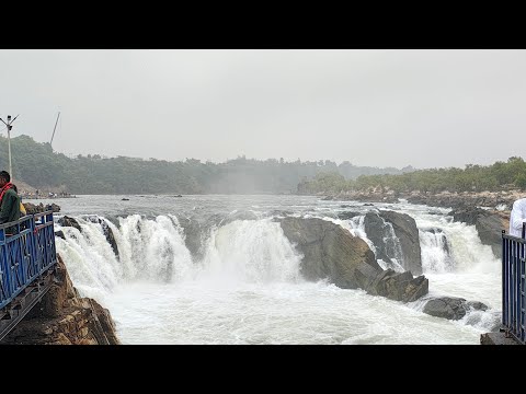 धुआँधार जलप्रपात का अद्भुत दृश्य,भेड़ाघाट(भाग -1) जबलपुर, मध्य प्रदेश.