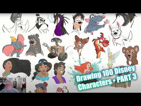 Drawing 100 Years of Disney Characters - PART 3