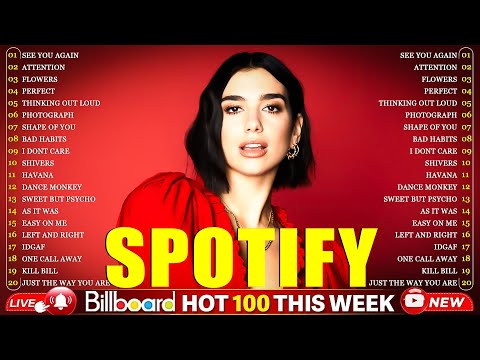 Billboard Top 50 This Week -Dua Lipa, Ed Sheeran, Bruno Mars, Adele, Maroon 5, Rihanna, The Weeknd