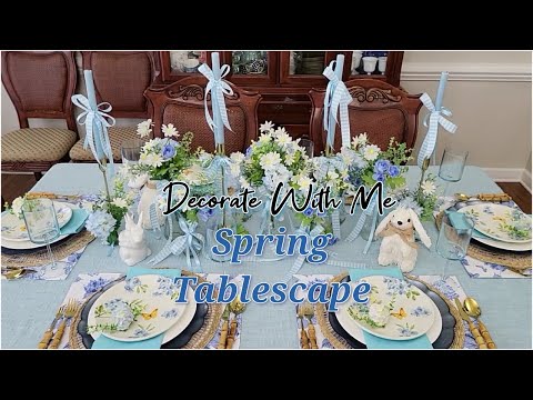 NEW* HOW TO CREATE DREAMY SHADES OF BLUE SPRING TABLESCAPE! | #tablescapetuesdays24 #juvilee2575