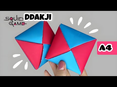 How to make Squid Game Ddakji A4 - How to make Ddakji Tutorial 🟥🟦