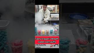 Trying Dragon's Breath ice cream snack - how to make puff balls liquid nitrogen