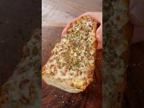 Natto cream cheese toast 🥖 #food