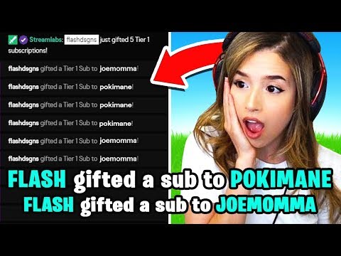 GIFTING subs to FAMOUS people in Streams! (Pokimane, BernieSanders, Zendaya)