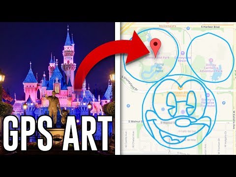 Drawing the BIGGEST Mickey Mouse in Disneyland | GPS Drawing Challenge