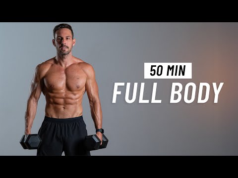 50 Min Full Body Dumbbell Workout At Home - Build Muscle