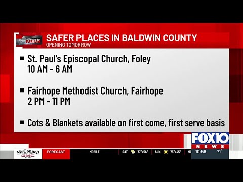 Several shelters to open in Baldwin County ahead of potential severe weather