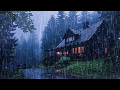 Gentle Night RAIN - Rain Sounds For Sleeping - Thunderstorm Sounds, STUDY, Medition, Relax, ASMR