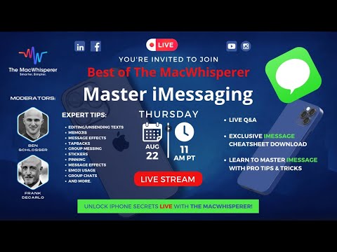 🚀 'The Best of The MacWhisperer' Webinar 🚀 | iMessage