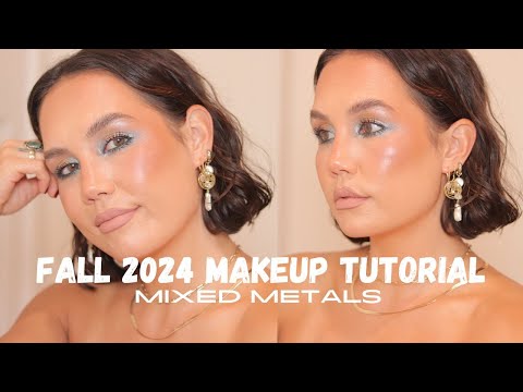 fall 2024 makeup look: mixed metals w/ silver + gold