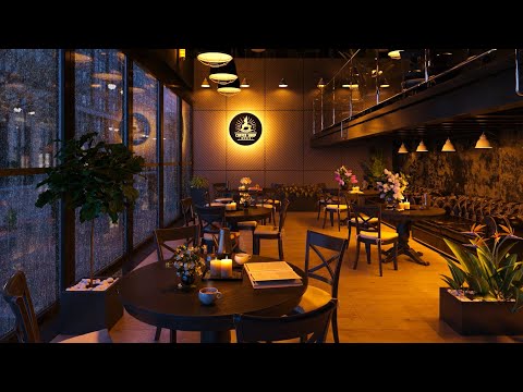 Relaxing Jazz Music with Rain on the Window | Coffee Shop Ambience with Soothing Music to Relax