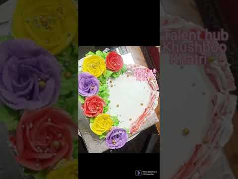 Heart shape white forest cake design(Talent hub khushboo khatri)