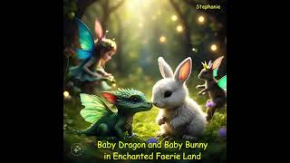 Baby Dragon and Baby Bunny in Enchanted Faerie Land (Stephanie)