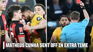 Dan Thomas & Craig Burley REAL-TIME reaction to Matheus Cunha's red card 🔴 | ESPN FC