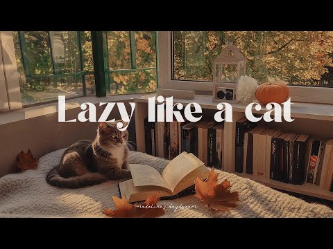 slow living on a cozy fall day with dreamy morning playlist 🐱🍂 romanticize your life in quiet autumn