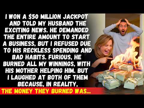 I won $50M, but when I refused to give it all to my husband, he burned it then came the real twist..