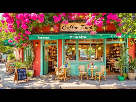 Smooth Spring Jazz Music at Outdoor Coffee Shop Ambience ~ Relaxing Bossa Nova Piano for Work, Study