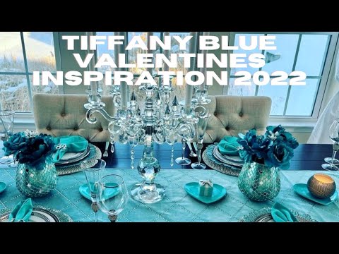 NEW* How to Decorate with Tiffany Blue VALENTINES TABLESCAPE Ideas | Home Tour #glamourellen #glam