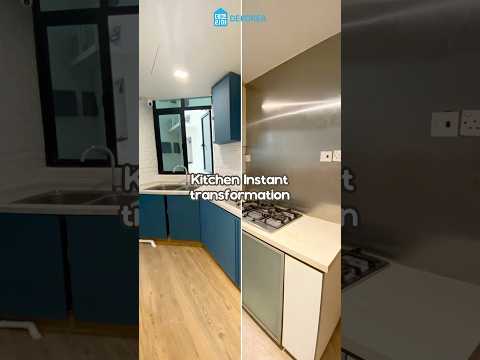 Kitchen transformation hacks with laminate sticker