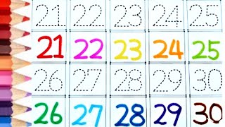 Learn numbers l Learn by writing colorful numbers from 21-30 along the dotted line l Write numbers