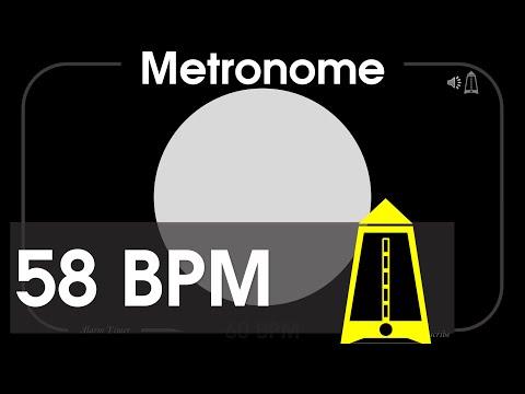 58 BPM Metronome - Adagio - 1080p - TICK and FLASH, Digital, Beats per Minute