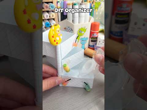 🐾Cute DIY paper organizer!? #papercraft #cutecrafts #miniecraft #diyorganizer #organizer #cute