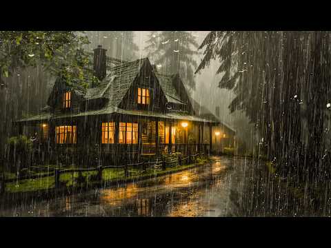 💤 Fall Asleep Fast In 2 Minutes With Torrential Rain On Tin Roof & Powerful Thunder Sounds At Night