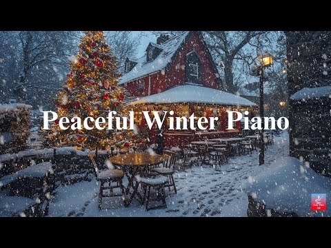 Cozy Winter Piano Music for Holiday Relaxation | Snowy Cafe Ambiance for Studying & Working 🎹❄️