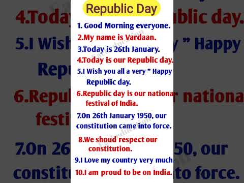 Republic Day Speech in English 2025/Speech On Republic Day in English/26 January Speech