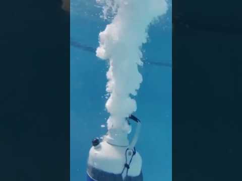 Opening a bottle of liquid nitrogen under water