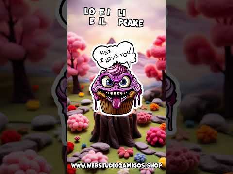 Evil Cupcake in Love stickers