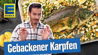 Karpfen Rezept | Gebackener Karpfen mit Gemüse