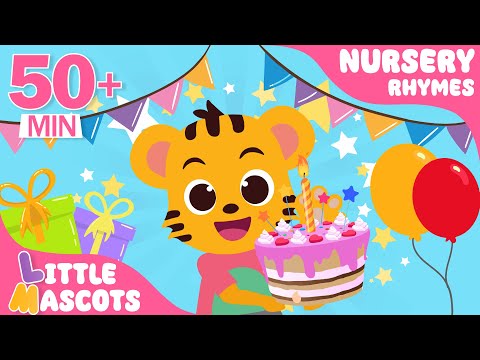 Happy Birthday Song 🎂 + Head Shoulder Knees & Toes + more Little Mascots Nursery Rhymes & Kids Songs