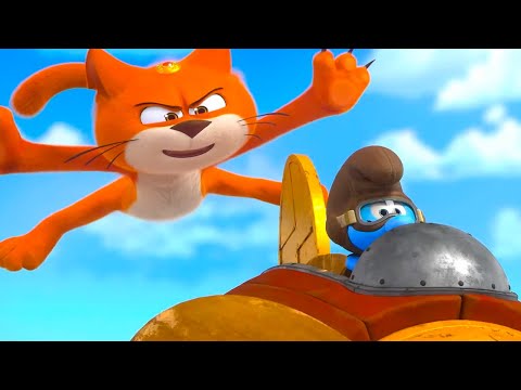 Smurfs Vs Flying Cat! 😼 • The Smurfs 3D • Cartoons for Kids