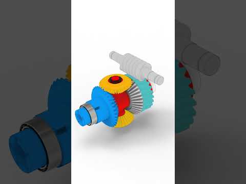 Differential Worm Gear #gear #mechanic #engineering #mechanism #mechanical #3ddesign