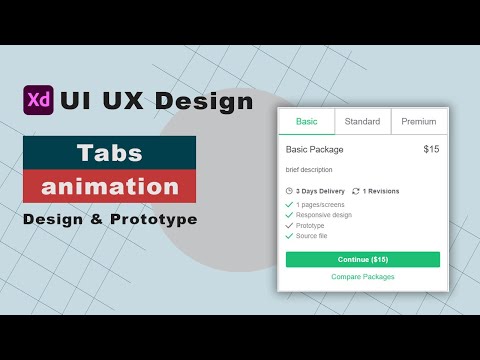 Tabs  Animation in XD using component states | adobe XD Prototyping | adobe XD tutorial