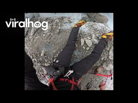 Climber Loses Footing, Slides Down Glacier || ViralHog